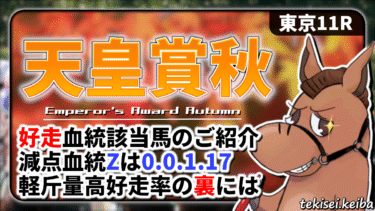 【天皇賞秋】好走馬はすべて血統〇〇に該当！初の減点血統もあり/重要アラカルトデータも【血統評価/独自解析】